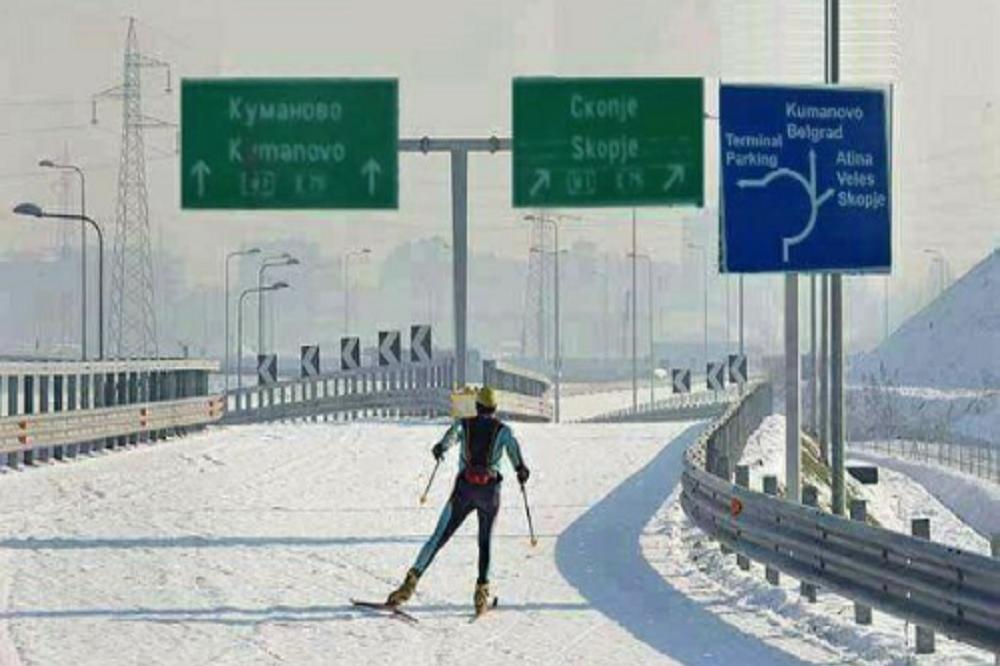 KRENUO ČOVEK NA POSAO NA SKIJAMA: Da li je Makedonac skrenuo ka Kumanovu ili Skoplju? (FOTO)