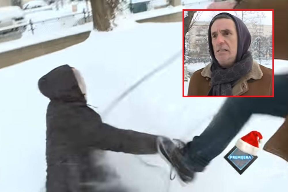 SRAM TE BILO! Šokantni snimak Lepog Miće dok gura i šutira novinara koji leži na zemlji! (VIDEO)