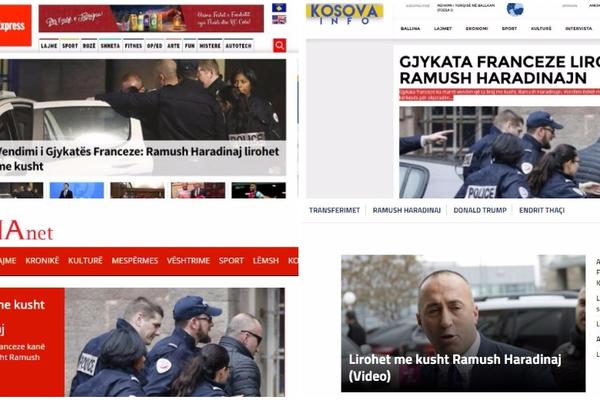 ALBANSKI MEDIJI SLAVE I LIKUJU! Evo kako su reagovali na vest o puštanju Haradinaja! (FOTO) (VIDEO)