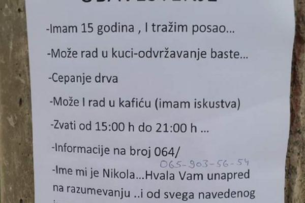 OGLAS DEČAKA (15) IZ UŽICA SLOMIĆE VAM SRCE: Cepao bih drva da skupim novac za patike i trening! (FOTO)