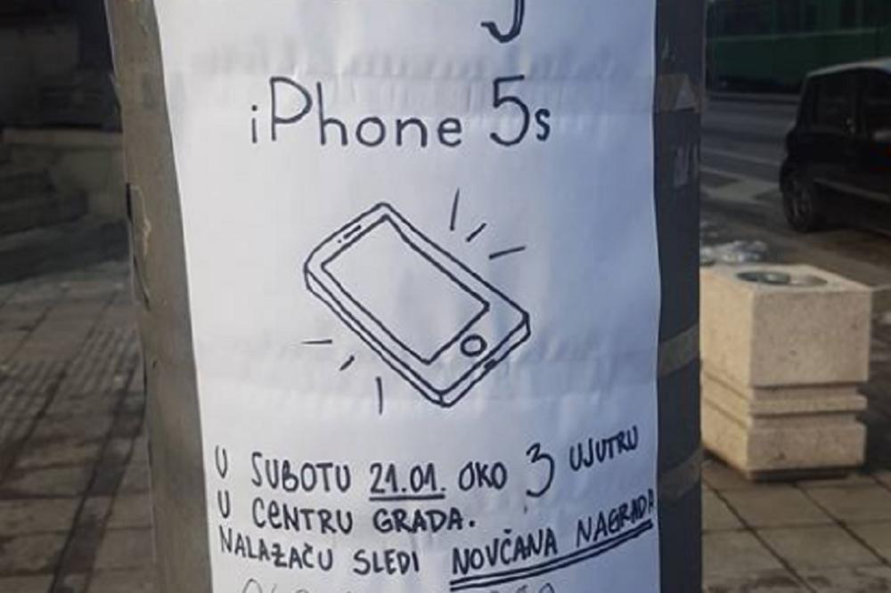 KAKAV OPTIMISTA! Izgubio je ajfon, pa napisao oglas koji je iznenadio Beograđane (FOTO)