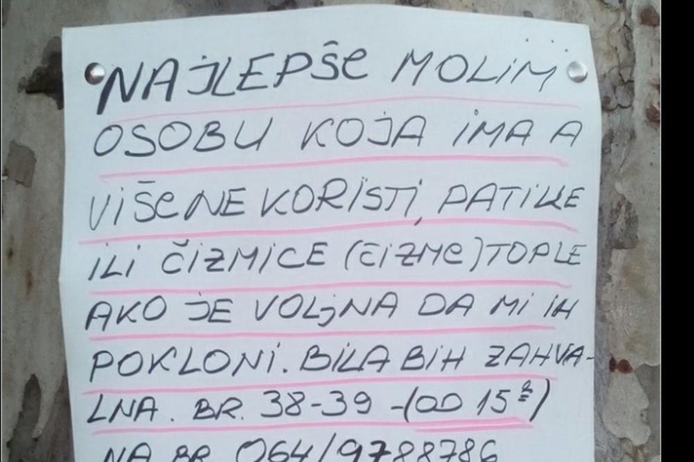 SRBIJO, ODAZOVI SE! Ovo je najtužnija molba koja je danas osvanula u Beogradu! (FOTO)