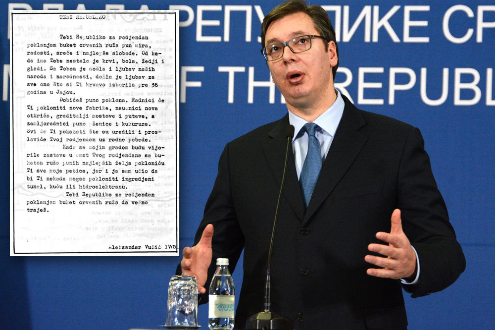 S tobom je Jugoslavijo došla ljubav naših naroda i narodnosti! Ovo je pismeni zadatak Vučića iz 4. osnovne! (FOTO)