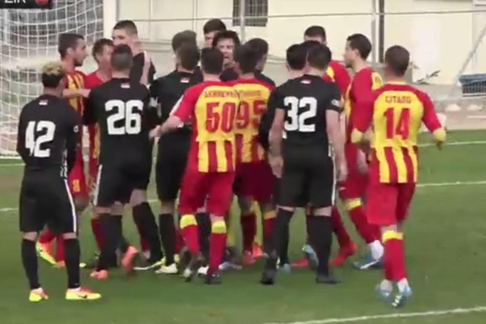 Zamalo tuča na Partizanovom meču na Kipru: Janković šutnuo protivnika, jedva izbegnuta opšta šorka! (VIDEO)