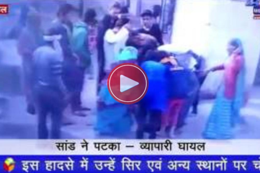 Rešio je da prošeta baš pred bikom! PROVEO SE BAAAŠ LOŠE! (VIDEO)