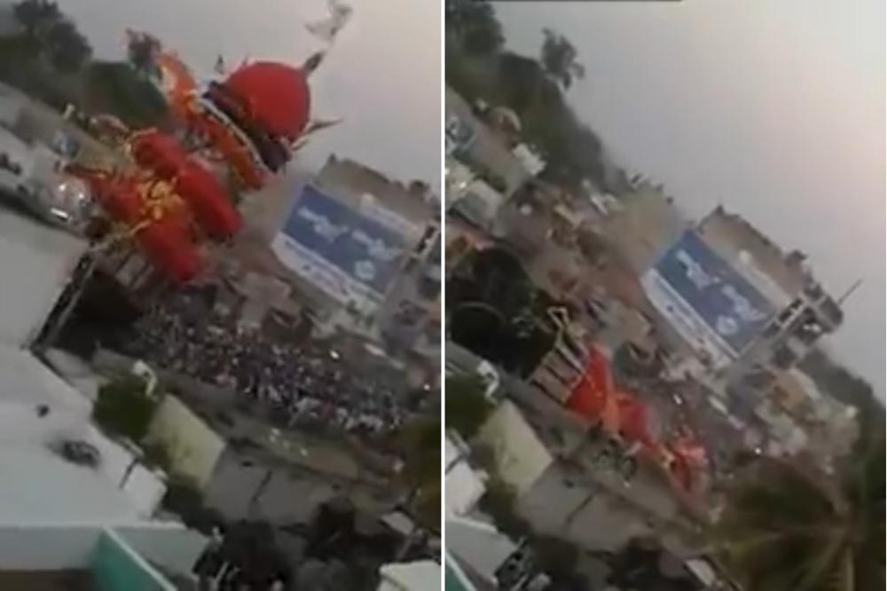 TORANJ VISOK 18 METARA PAO na okupljene usred svečane ceremonije! (VIDEO)