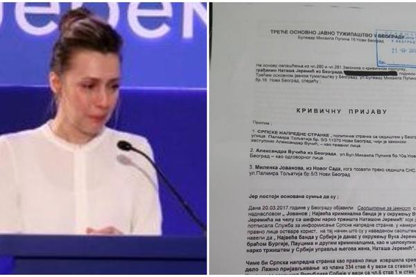Nataša Jeremić podnela krivičnu prijavu protiv SNS i Vučića!