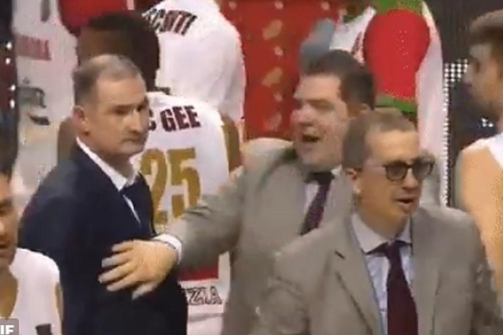 SAČEKAJ ME ISPRED: Bosanski trener nasrnuo na kolegu iz protivničkog tima! (GIF)