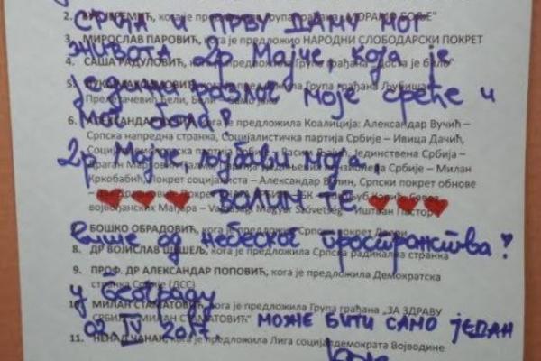 LJUBAVNO PISMO NA GLASAČKOM LISTIĆU! Ovo je najoriginalnije glasanje jednog Beograđanina (FOTO)