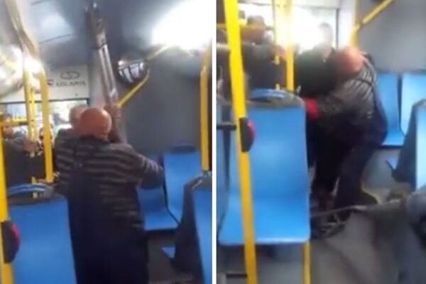 MAKLJAŽA USRED BELA DANA! Napao čoveka u autobusu i TUKAO GA ŠTAPOM, pa završio na podu! (VIDEO)