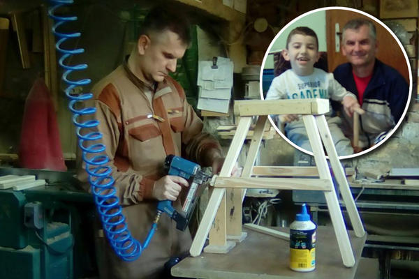 Dečak Mićo ima 9 godina i nikad nije prohodao. Od stolara Mileta dobio je poklon koji ga je rasplakao! (FOTO)