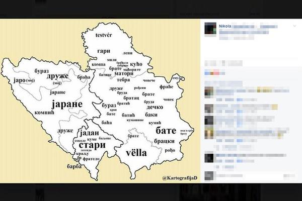 BATE, BAĆA, BURAZ, TEBRA! Mapa koju svi šeruju pokazuje kako se sve kaže "brate" - I POTPUNI JE HIT! (FOTO)