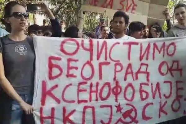 UVREDE I PSOVKE NA SVE STRANE: Protest i kontraprotest u centru BG, haos ispred Ekonomskog fakulteta! (FOTO)