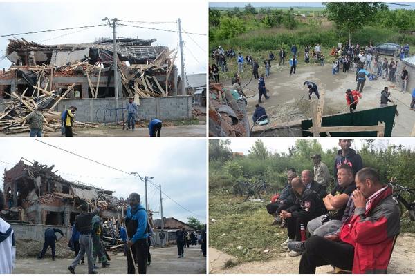 EKSKLUZIVNE FOTOGRAFIJE IZ SRUŠENOG MOLITVENOG DOMA: Nije ostao kamen na kamenu, deca čiste ruine! (FOTO)