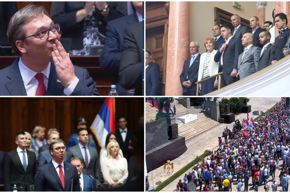 VUČIĆ POLOŽIO ZAKLETVU, PA POSLAO POLJUBAC SINU: Srbiju volim iznad svega, biću HRABAR PREDSEDNIK! (VIDEO)