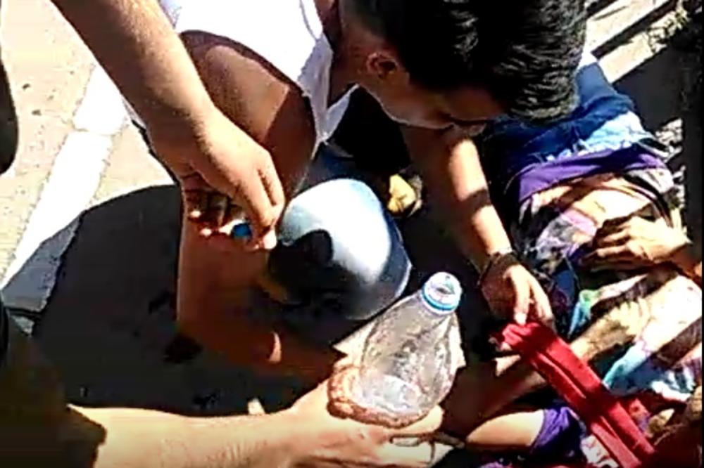 JEZIVA SCENA USRED NBG: Automobil je pokosio dok je pretrčavala ulicu, krv na sve strane! (UZNEMIRUJUĆI VIDEO)