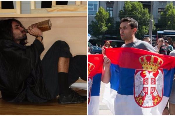 MEDIJSKI LINČ ZBOG PROTESTA PROTIV VUČIĆA! PROGLASILI GA PIJANICOM zbog fotke iz PREDSTAVE! (FOTO)