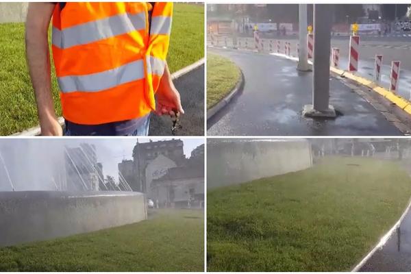 UZEĆU TI TO I POLOMIĆU TI! Čuvar pevajuće fontane na Slaviji uz najgore pretnje oterao čoveka koji je snimao PRELIVANJE! (VIDEO)