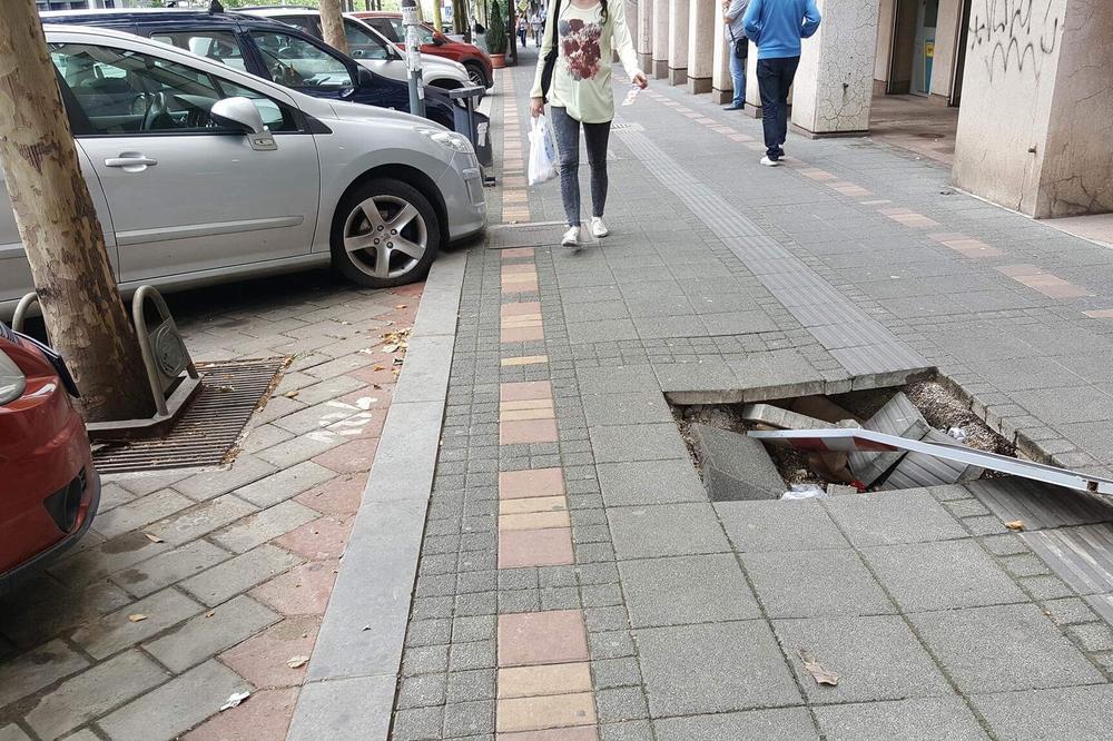 GRADONAČELNIK MALI, A RUPA VELIKA: Bruka, trotoari se raspadaju! Možda možete ovde da POSADITE JARBOL?! (VIDEO)