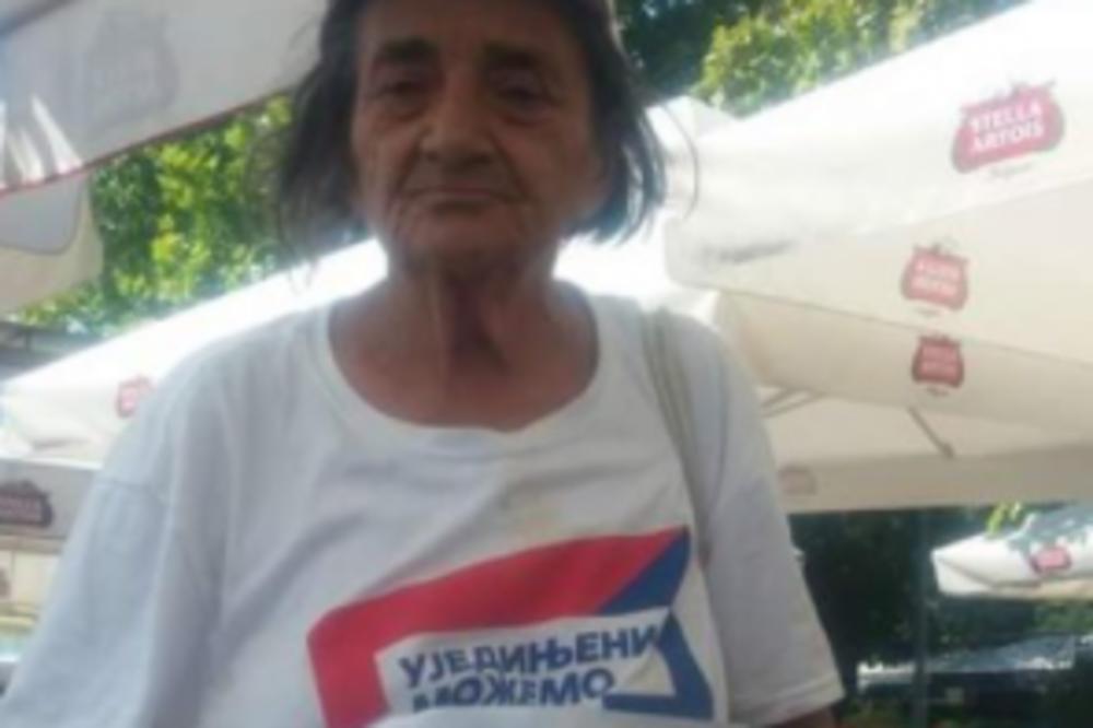 SUROVA REALNOST! Od naprednjaka je dobila samo majicu, a nosi papir na kome piše: "GLADNA SAM"! (FOTO)