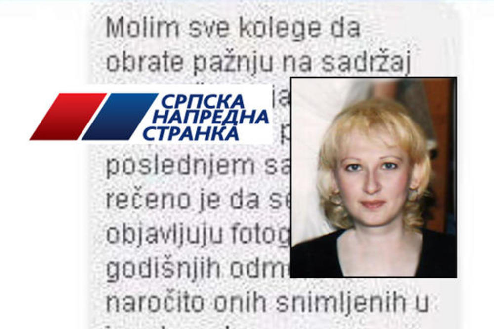 OVAKO ŠEFICA SNS BOTOVA KOMANDUJE: Ne kačite slike sa odmora na Fejsbuk i Tviter, javite mi se za vaučere za letovanje u Grčkoj (FOTO)