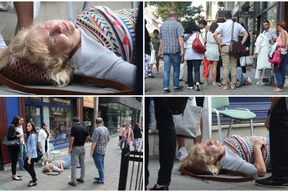 ŽENA U KRVI LEŽI NASRED ULICE: Strašan prizor zatekao je danas prolaznike u centru Beograda! (FOTO)