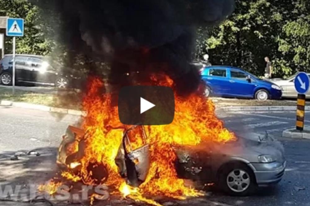 SAGOREO AUTOMOBIL KOD AVALA FILMA: Plin izazvao HAOS, vozač povređen! (VIDEO) (FOTO)