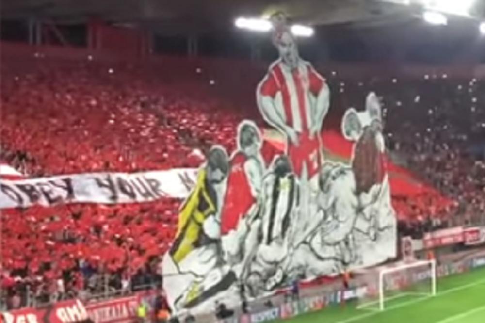 Dobrodošli na Karaiskakis! Poraz Olimpijakosa od Sportinga ostao je u drugom planu zbog koreografije navijača grčke ekipe! (FOTO) (VIDEO)