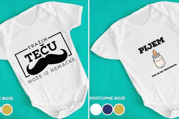 SAMO NAJBOLJE ZA VAŠU BEBU: Kvalitetni i vrlo originalni bebi bodići na velikom popustu!