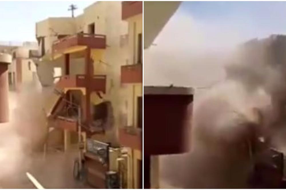JEDNIM UDARCEM SRUŠIO CELU ZGRADU: Katastrofalna nesreća u Egiptu (VIDEO)