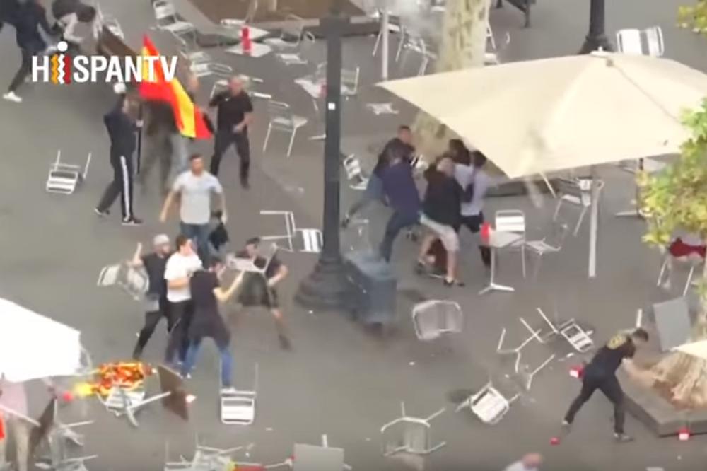 Pakao u Španiji! Rat huligana na ulicama Barselone, privedeno 30 navijača! (FOTO)