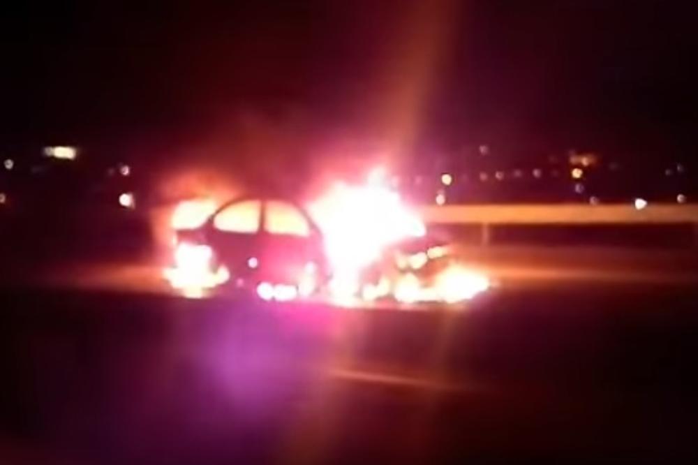 ZAPALJEN AUTO IZ PRATNJE MILA ĐUKANOVIĆA! Pucnji odjekivali, u kolima municija! (VIDEO)