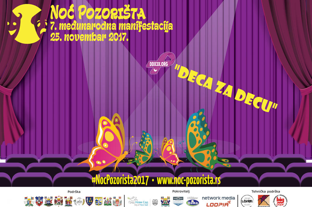 Međunarodna manifestacija NOĆ POZORIŠTA u Srbiji: Pomozimo deci sa retkim bolestima!