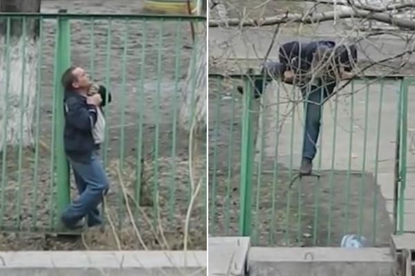 Pijani Rus vs. ograda: Provlačio se, preskakao je, a onda mu je klinja otkrio tajnu! (VIDEO)