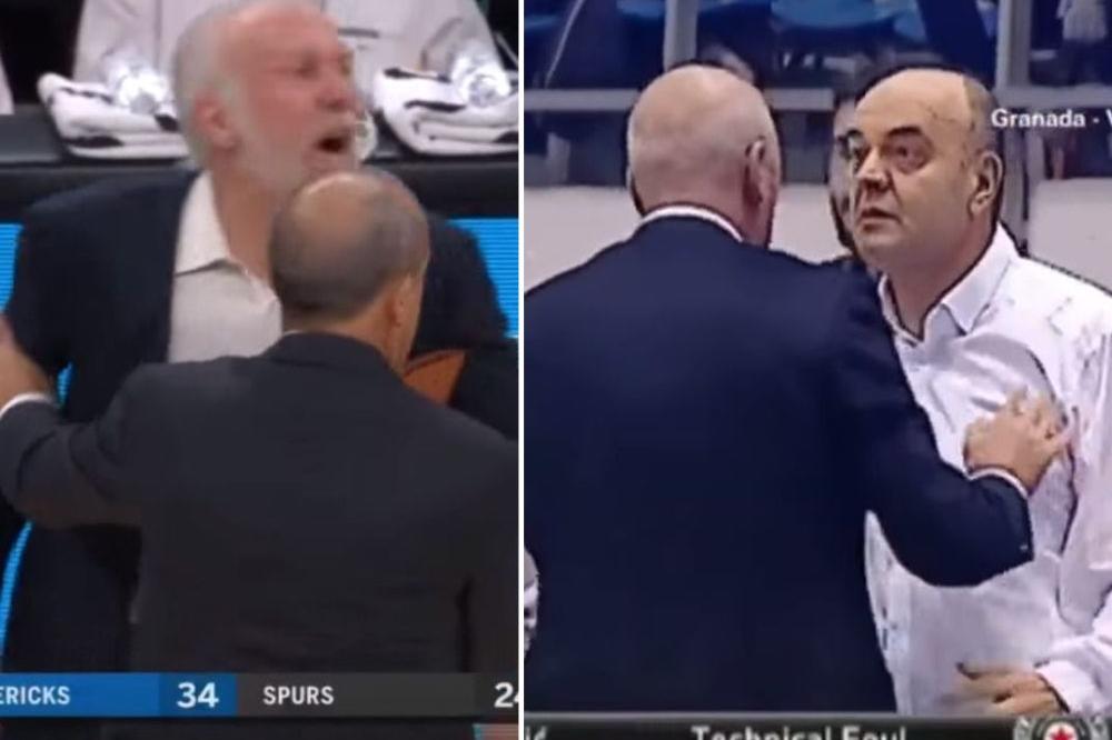 POPOVIĆ I MESINA KAO VUJOŠEVIĆ I TODORIĆ: Italijan jedva zaustavio Ludog Srbina da ne zgromi sudiju! I Nurkić je imao frku! (VIDEO)