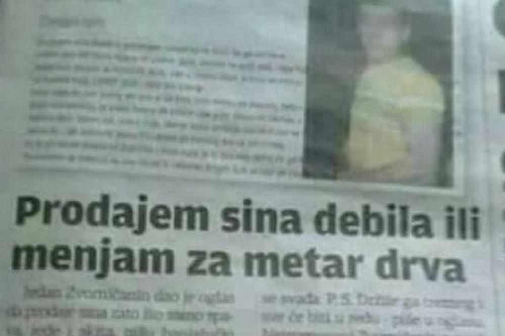 URNEBESAN OGLAS NASMEJAO BALKAN: Menjam sina za metar drva! Ali čekajte - ima i  UPUTSTVO ZA UPOTREBU!