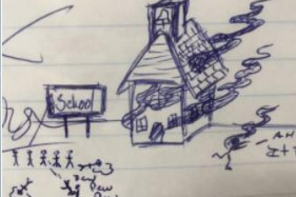 PRIMEĆUJETE NEŠTO JEZIVO NA OVOM CRTEŽU? Dete je donelo domaći u školu, a kad su mu nastavnici otvorili svesku HITNO SU POZVALI POLICIJU (FOTO)