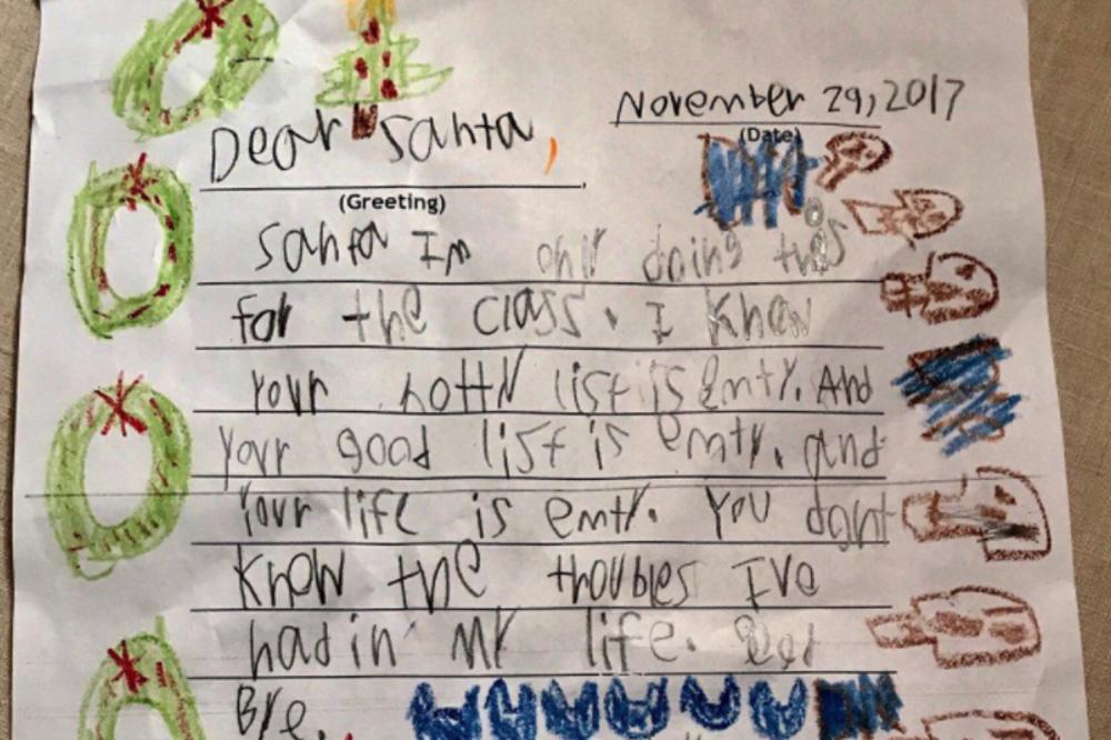 MRAČNA PORUKA ZA DEDA MRAZA: Pismo ovog deteta šokiralo je internet!