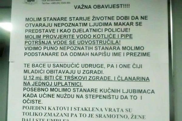 ŽENE, DA LI STE UMRLE? Ovo obaveštenje na vratima zgrade PODIGLO JE BALKAN NA NOGE! (FOTO)