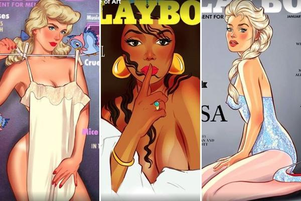 DIZNIJEVE JUNAKINJE NA NASLOVNICI PLAYBOY-a: Vrele, golišave, velikih oblina... Ovaj umetnik baš ima bujnu maštu! (FOTO)