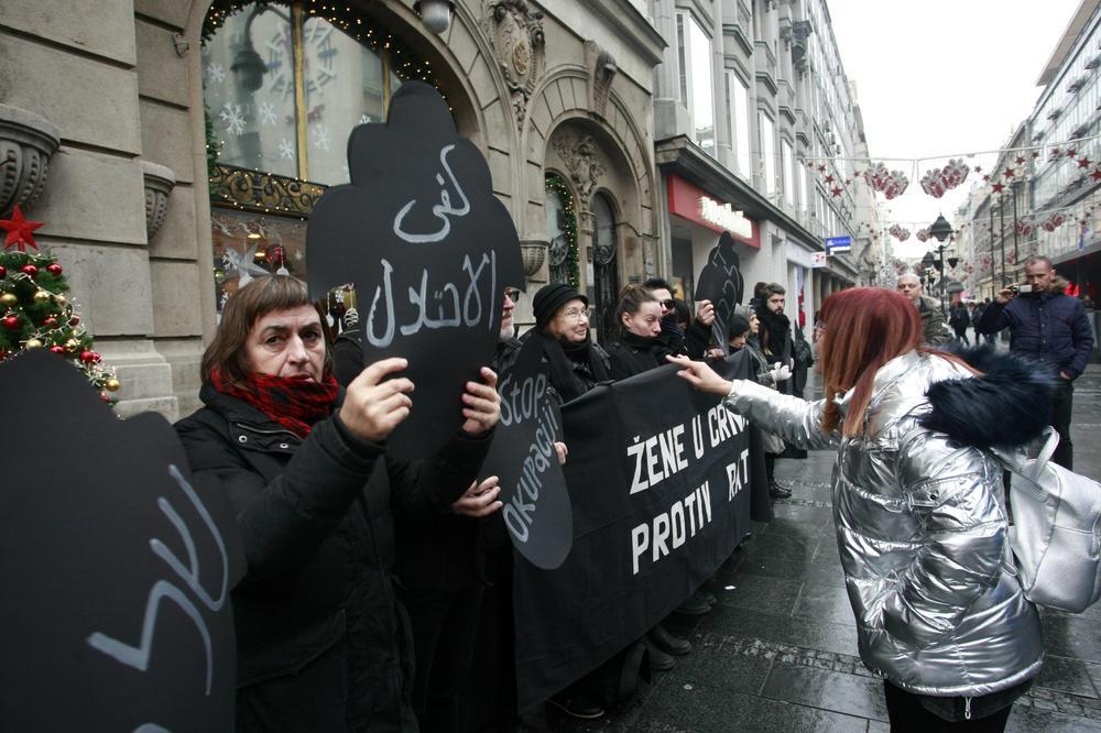 IZRAELCI NAPRAVILI HAOS ŽENAMA U CRNOM USRED BEOGRADA: One protestovale zbog Palestine, a onda su im objasnili... (VIDEO)