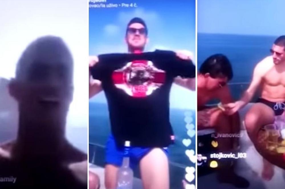 CRVENO-BELA ŽURKA NA JAHTI U DUBAIJU: Toče se litre, trešte narodnjaci, a seksi golišave devojke samo sevaju oko Zvezdinih fudbalera! (VIDEO)