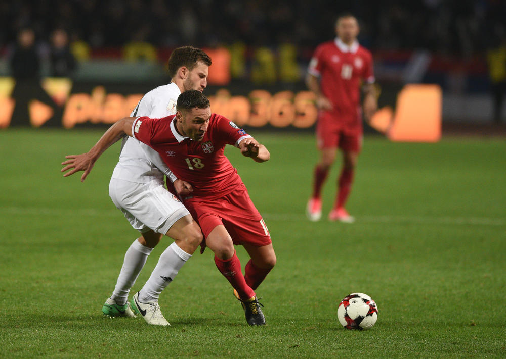 Dusko Tosic na mecu protiv Gruzije