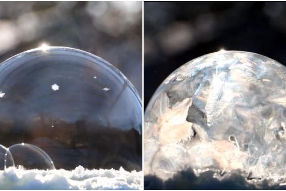 DA LI STE IKAD VIDELI KAKO SE MEHUR OD SAPUNICE MRZNE? Mnogi kažu da je ovo najlepši snimak na svetu! (VIDEO)