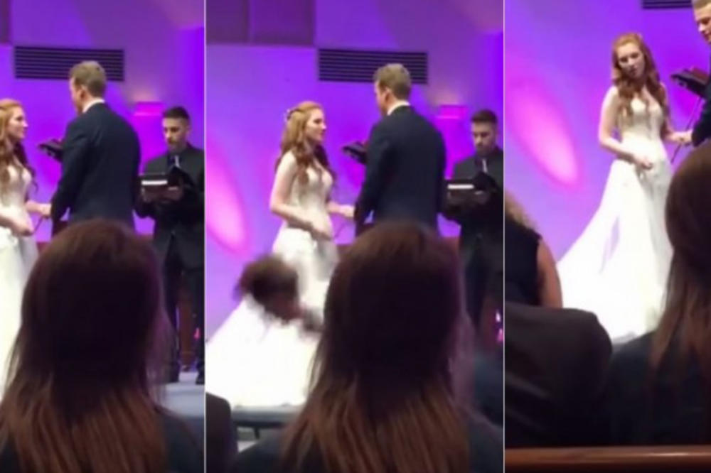 PAO KAO SVEĆA: Ovako URNEBESAN pad na venčanju još niste videli! (VIDEO)