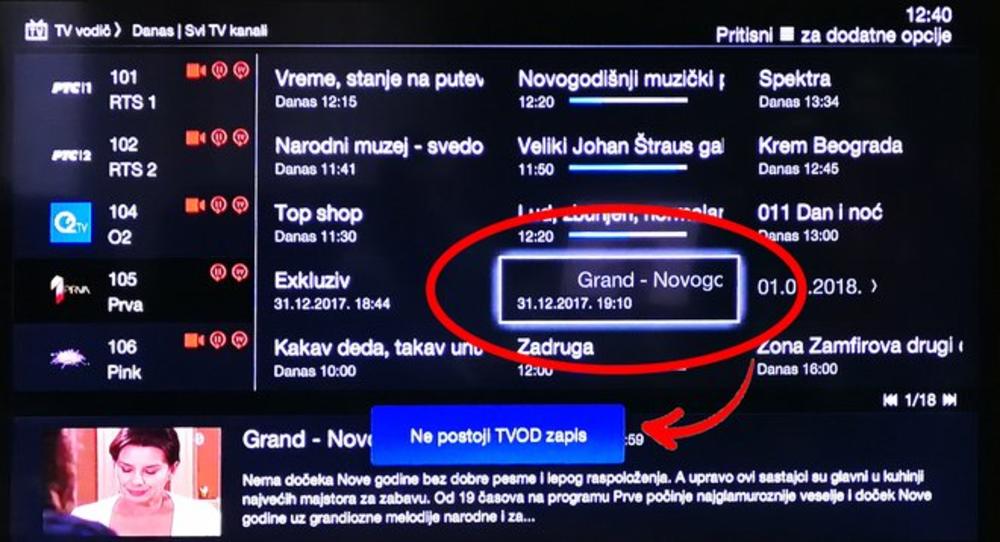 Programska šema Prve televizije