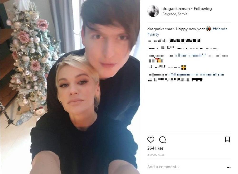 Nataša sa svojim kumom, Draganom Kecmanom