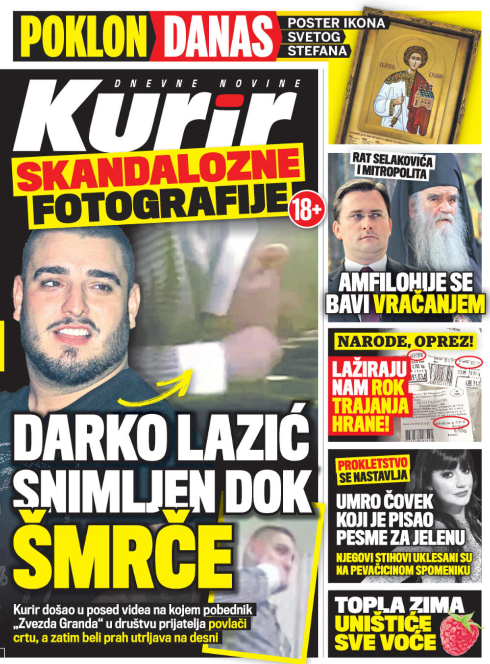 U današnjem Kuriru saznajte šta se dešavalo na žurki na kojoj je pevač snimljen kako šmrče beli prah