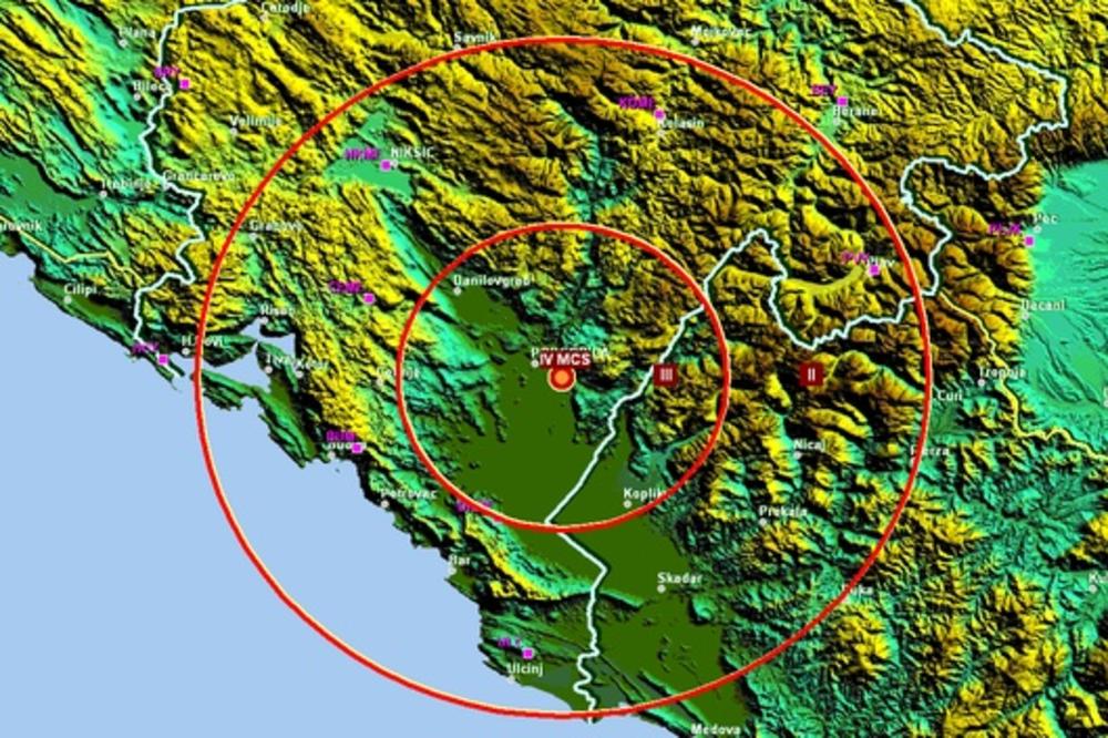 JOŠ JEDAN ZEMLJOTRES U CRNOJ GORI: Potres jačine 3 stepena Rihtera pogodio Podgoricu!