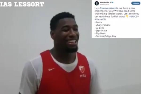 Igrači Zvezde odgovorili na Efesov izazov! Čitali su turske reči, a Matijas Lesor je HIT... Gde je on ovde video reč MAJMUNAJNE?! (VIDEO)